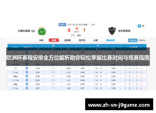 欧洲杯赛程安排全方位解析助你轻松掌握比赛时间与观赛指南